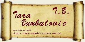 Tara Bumbulović vizit kartica